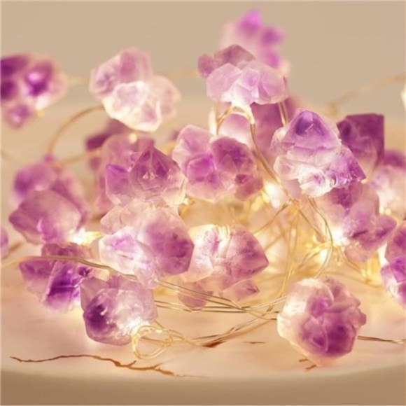 Decorative Lights Plus Amethyst LED String Lights Battery Operated with Remote - Picture 5 of 6